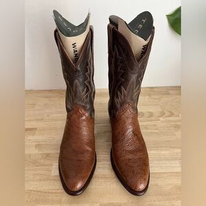 Tecovas Jasper Pecan Smooth Ostrich Cowboy Boots 13D